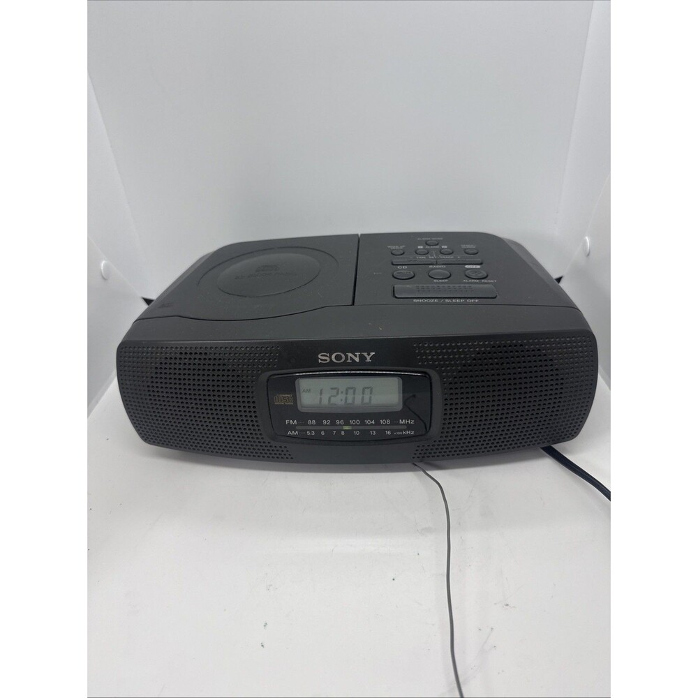 Sony ICF-CD820 CD Alarm Clock-AM/ FM-Corded-1998-CD Wake Up Alarm-Tested/Works